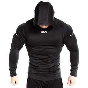 Sweat-shirts à capuche à manches longues pour hommes de musculation Fitness Noir - Product Image 2