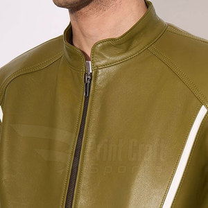 Men's High Quality Stand Collar Leather <b>Running</b> <b>Jacket</b> <b>Winter</b> Street Style OEM Service with Letter Pattern Waterproof Breathable - Product Image 4