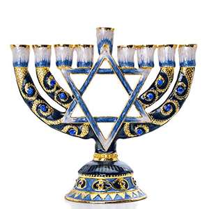 Portavelas de Metal judío Hanukkah Menorah judía judaica Israel Vintage latón Chanukah portavelas diseño nórdico - Product Image 1