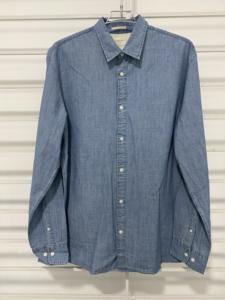 เสื้อเชิ้ตแขนยาวผ้าฝ้าย100% สำหรับผู้ชาย, เส้นด้ายผ้าปอปลินย้อมสีระบายอากาศได้ดีป้องกันริ้วรอยปรับแต่งสีได้ - Product Image 2