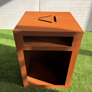 Mesa de Barbacoa de Acero Corten Resistente, Estufa de Barbacoa para Exteriores con Brasero, para Cocinar y Calentar en el Jardín - Product Image 6