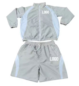 Venta al por mayor de conjuntos cortos cortavientos, conjunto de dos piezas transpirable, fabricantes de ropa personalizada, conjunto de dos piezas de cuerpo entero para hombres y mujeres - Product Image 4