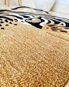 พรมขนหัวเสือ4 'x 4' พรมทรงสูงทันสมัยสำหรับห้องนอนเด็กห้องนั่งเล่นห้องรับประทานอาหารชุดผสมขนสัตว์สีดำสีน้ำตาล - Product Image 5