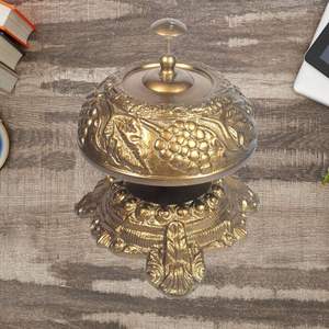 Cadeau élégant de nouveauté de cloche de main en laiton vintage avec la poignée en bois pour la maison bureau décor école cloche et collectionneurs maritimes - Product Image 6