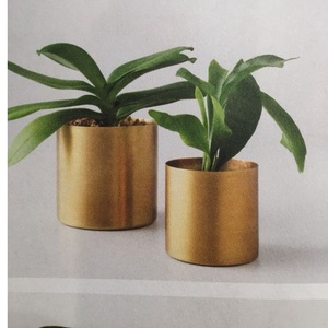 Maceta Redonda de Metal con Soporte para Plantas, Decoración de Interiores de Lujo para el Hogar, Hotel, Restaurante - Product Image 2