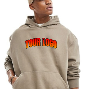 Sudadera con capucha unisex para hombre de talla grande con logotipo personalizado bordado 100% algodón polar pesado jersey para otoño - Product Image 4