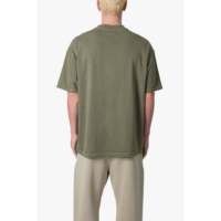 T-shirt robuste pour usage quotidien, couleur olive délavée, 100% coton, 300 g/m², coupe décontractée