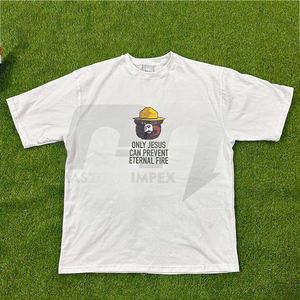 เสื้อยืดผ้าฝ้ายคอตตอนคอวี100% ระบายไหล่โอเวอร์ไซส์ออกแบบได้ตามต้องการ - Product Image 3