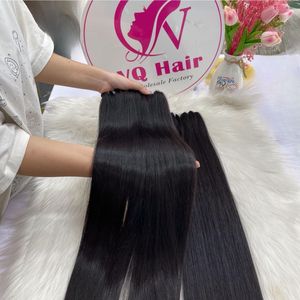 12A Super doble dibujado hueso recto cabello humano paquetes Virgen Vietnam pelo recto trama extensiones de cabello - Product Image 3