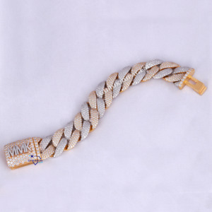 แฟชั่นใหม่925เงินสเตอร์ลิง10มม. VVS Moissanite กำไลข้อมือสไตล์ฮิปฮอปเครื่องประดับสุดเท่ - Product Image 2