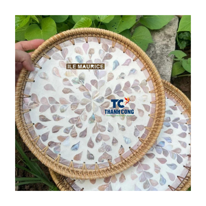 Best Price Customized Handmade Mother Pearl Trays Vietnam Dishwasher <b>Microwave</b> Safe High Quality Guaranteed for Mauritius Market - Product Image 3