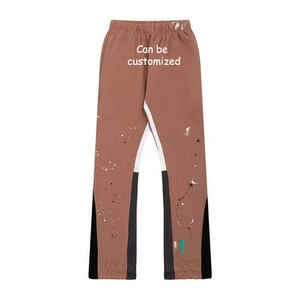 New 2025 High Quality Casual Flared Jogger Track Pants Patchwork <b>Elastic</b> <b>Waistband</b> Stacked Flare Sweatpants Made By RAM Industry - Product Image 6