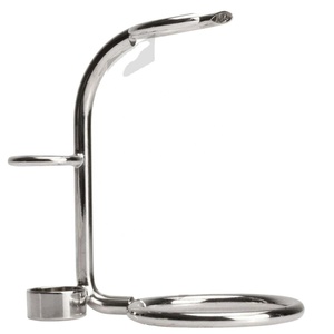 Factory Custom Logo Portable Eco-Friendly Stainless Steel Shaving Brush and Razor Stand Black - Product Image 1