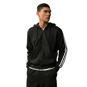 Sweat-shirts à fermeture éclair personnalisés pour hommes de haute qualité, en coton 100% doux et confortable, tissus unis, couleurs personnalisées, vêtements décontractés - Product Image 1