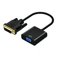 Cable convertidor de video DVI macho a VGA hembra chapado en oro para monitor de computadora PS4 1080P