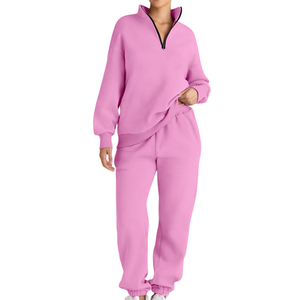 ชุดวอร์มผ้าฝ้ายขนแกะสำหรับผู้หญิงสำหรับฤดูหนาวมีซิปใหม่สำหรับ2025ชุดวอร์มระบายอากาศพิมพ์โลโก้ตามสั่ง - Product Image 5