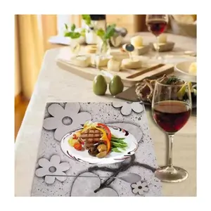 Geleneksel işlemeli çiçek tasarım baskılı desen zengin görünüm mutfak dekoru süper dayanıklı düğün yemeği masası Mat aksesuarları