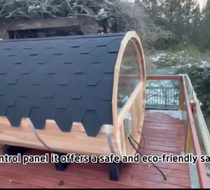 초대형 6피트 X 8피트 레드 시더 배럴 사우나 미국 창고 재고로 뒷마당에 바로 배송 가능 - Product Image 2