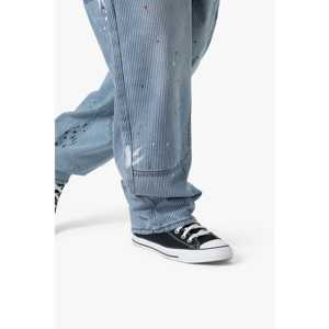 กางเกงช่างไม้ผ้าแจ็คการ์ดทรงถุงพิเศษ-สีเทา - Product Image 1