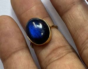 Anillo Vintage chapado en oro y plata de ley hecho a mano, Gema de ónix negro, ajuste de bisel de forma ovalada de 10mm, regalo de boda y Aniversario - Product Image 3