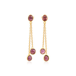 Pendientes de Plata de Ley 925 con Turmalina Natural para Mujer, Joyería Fina Hecha a Mano, Elegantes, Venta al por Mayor - Product Image 1