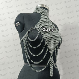 Aluminum Chainmail Top Medieval Fantasy Top Cosplay Rave <b>Outfit</b> Lightweight & Durable Top for <b>womens</b> Wholesale Price Available - Product Image 2