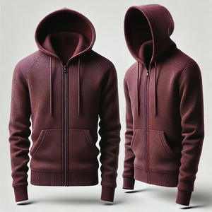 เสื้อวอร์มลำลองมีฮู้ดสำหรับผู้ชาย, เสื้อฮู้ดผ้าฝ้ายกันหนาวมีซิปผ้าขนสัตว์ทรงหลวมปรับแต่งได้ - Product Image 4