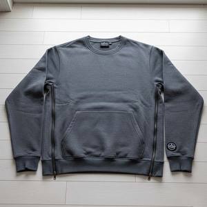 Sweat-shirt en molleton à col rond pour homme personnalisé, fermetures éclair latérales fonctionnelles, poche kangourou cachée, 100% coton, pull d'hiver - Product Image 5