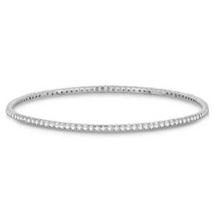 Bracelet et jonc en or blanc 14 carats serti de diamants éternels empilables 2,60 ct - Product Image 1