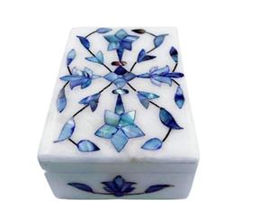 Boîte à bijoux en nacre bleue pour toutes les occasions, boîte à bibelots en marbre blanc - Product Image 3