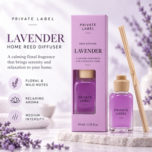 Private Label <b>Lavender</b> Reed <b>Diffuser</b> 45ml | Floral & Relaxing Home Fragrance | OEM Manufacturer Spain - Product Image 2