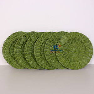 Alfombrilla de mesa de ratán ecológica, redondo mantel individual hecho a mano, ideal para diseño interior minimalista y ajuste de mesa - Product Image 1