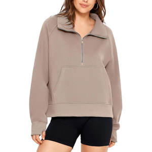 Sudadera de mujer, fabricante de ropa deportiva, sudaderas con capucha para mujer, sudadera con media cremallera, sudaderas con capucha transpirables informales para mujer - Product Image 2