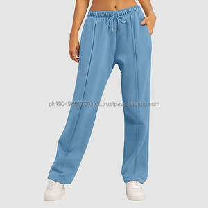 Pantalon de survêtement baggy à jambes larges pour femmes Joggers en polaire avec poches Pantalon et pantalon pour femmes Pantalon de salon taille haute Cordon de serrage - Product Image 1