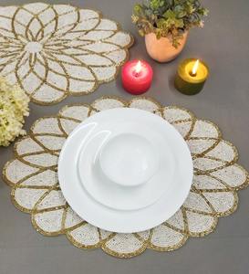 Luxury Embroidery Christmas Tree Beaded <b>Placemats</b> <b>for</b> Wedding Use Eco-Friendly Customizable <b>Table</b> Mats - Product Image 2