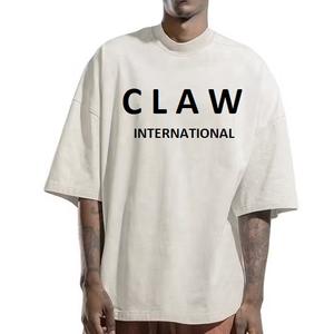 Usine en gros mode luxe 250/300 GSM poids lourd surdimensionné hommes T-Shirts 100% coton bouffée impression t-shirts - Product Image 5