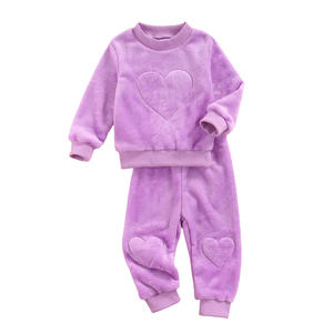 ชุดวอร์มกำมะหยี่สำหรับเด็ก,ชุดวอร์มคอกลมพร้อมกางเกงสวมใส่สบายชุดออกกำลังกายชุดกีฬา - Product Image 3