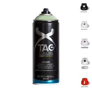 Bombolette Spray per Graffiti in acrilico opaco verde 400ml ad alta copertura 5 ugelli per vernici artistiche - Product Image 1