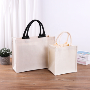 Bolsa de Yute Natural Reutilizable con Asas de Cuerda Suave, Abertura Superior, Refuerzo Lateral, Bolsa de Compras Mediana de Algodón de Buena Calidad - Product Image 4