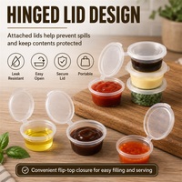 Gobelets à sauce jetables en plastique PP de qualité alimentaire avec couvercles