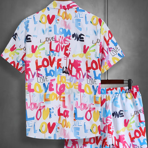 2026 New Men's Twin Summer <b>Set</b> Lightweight Two-Piece Casual Outfit | Breathable Stylish 100% Polyester Customizable <b>Set</b> For Man - Product Image 2