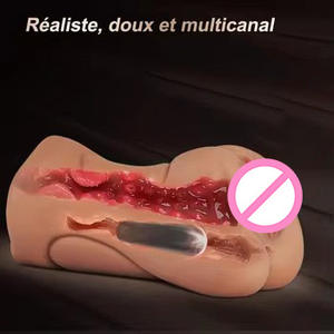 Masturbador masculino Ultra Realista Vagina Molde Coños de bolsillo Vaginal y Anal Canales duales Tamaño de bolsillo Stroker Juguetes sexuales para adultos - Product Image 6