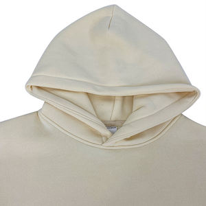 Alta calidad 380g sin cuerdas en Blanco polar gota hombro sudaderas con capucha hombres algodón pulóver venta al por mayor impresión personalizada bordado sudaderas con capucha - Product Image 3