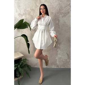 <b>White</b> Two-Piece Set with <b>Belt</b> - <b>White</b> - Product Image 1