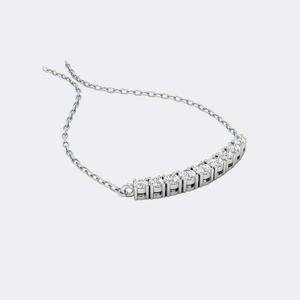 Collar con colgante de barra curva con engaste de puntas brillantes redondas de 1.00 quilates - Product Image 5