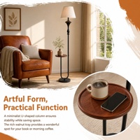 Lampe de sol moderne en bois avec abat-jour en tissu et corps en fer E27, prise multi-pays, lampe de lecture