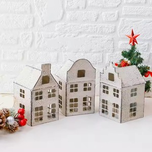 H.M.A Handicrafts Lanterne en argent rustique pour décoration de patio extérieur Finition patinée Décoration de Noël avec verre - Product Image 2