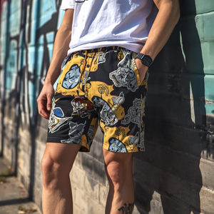 Pantalones Cortos de Algodón para Hombre con Cintura Elástica y Estampado Gráfico, Ropa Casual Urbana con Personalización OEM ODM - Product Image 3