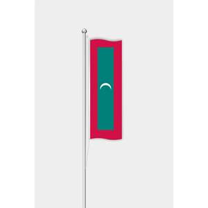 Drapeau des Maldives personnalisable imprimé numériquement 3x5 pieds en nylon/polyester avec mât en aluminium et design de fanion - Product Image 1