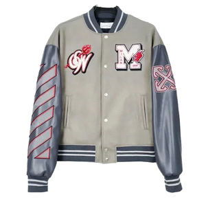 Hombre personalizado Graffiti chaqueta de béisbol al por mayor personalizado fabricante especialista solapa bordada más Boxy Fit - Product Image 1